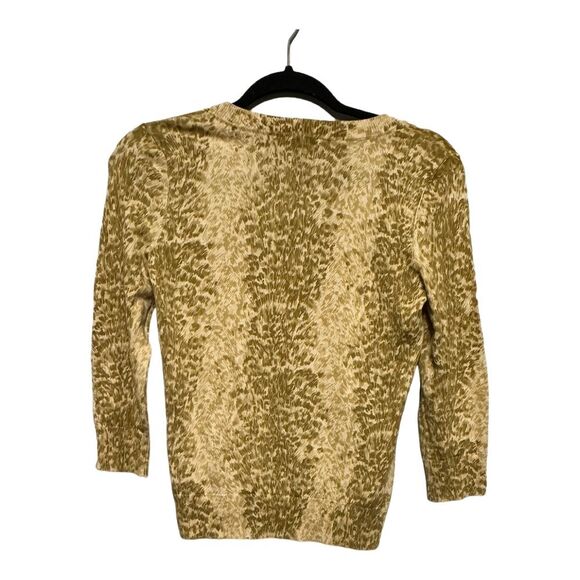 Talbots Petites NWT Animal Print Cardigan Yellow Size P (XS/S) - Picture 2 of 4